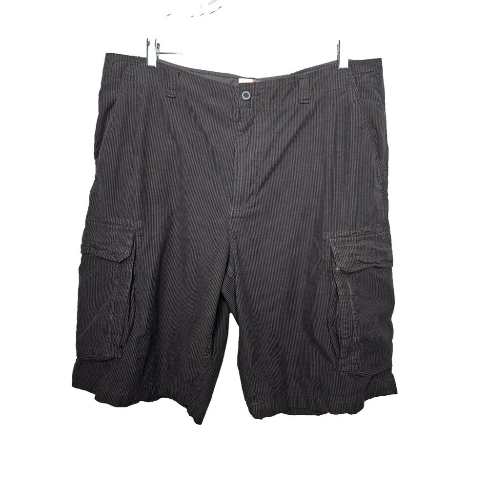 OP Ocean Pacific Cargo Shorts Mens 40 Charcoal Gray Stripe 100% Cotton